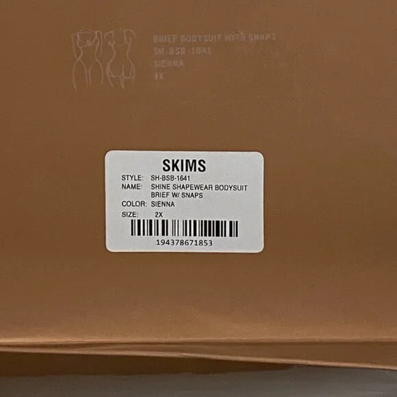 SKIMS Shapewear Bodysuit Brief W/ Snaps - Shade Sienna - Picture 2 of 5